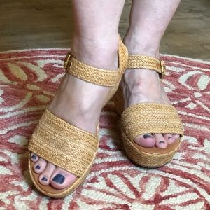 Stuart Weitzman Raffia Wedge Espadrilles
